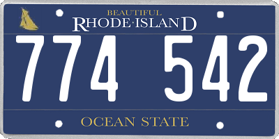 RI license plate 774542