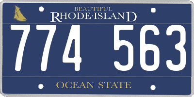 RI license plate 774563
