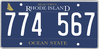 RI license plate 774567