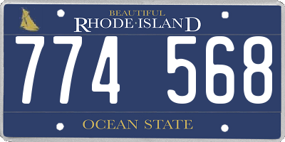 RI license plate 774568