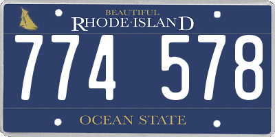 RI license plate 774578