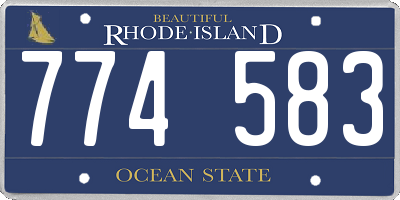 RI license plate 774583