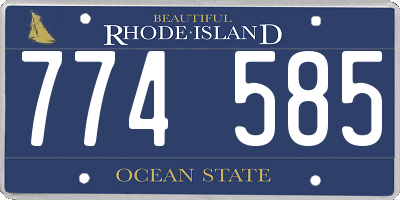 RI license plate 774585