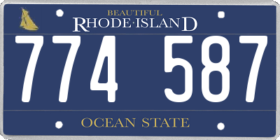 RI license plate 774587