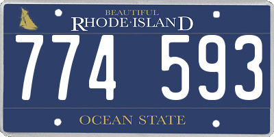 RI license plate 774593