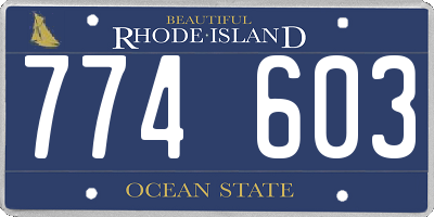 RI license plate 774603