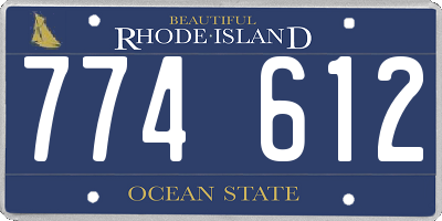 RI license plate 774612