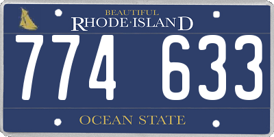 RI license plate 774633