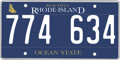 RI license plate 774634