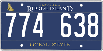 RI license plate 774638