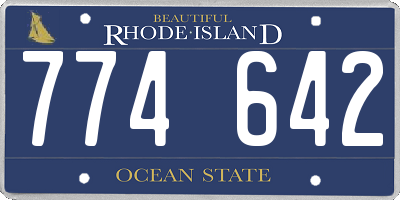 RI license plate 774642