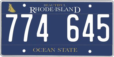 RI license plate 774645