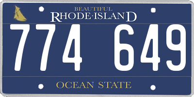 RI license plate 774649