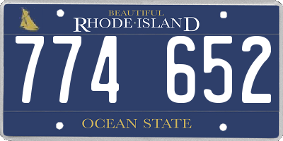 RI license plate 774652
