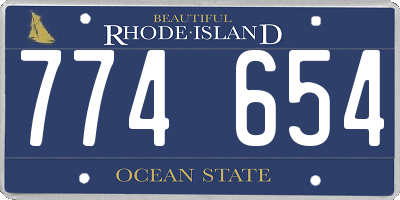 RI license plate 774654
