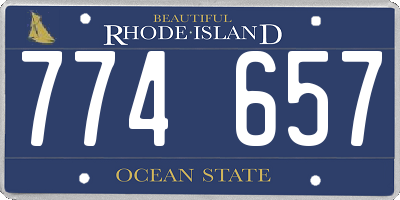 RI license plate 774657