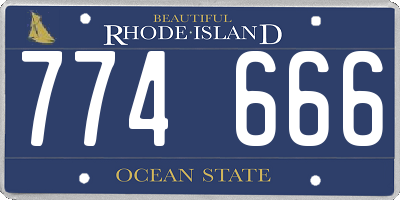 RI license plate 774666