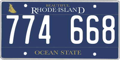 RI license plate 774668
