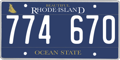 RI license plate 774670