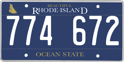 RI license plate 774672