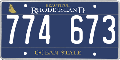 RI license plate 774673