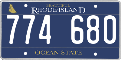 RI license plate 774680