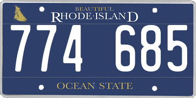 RI license plate 774685