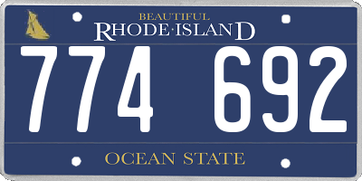 RI license plate 774692