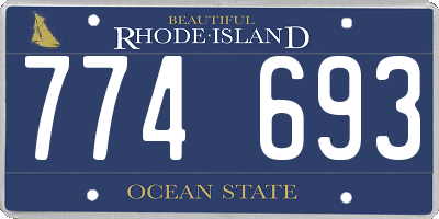 RI license plate 774693