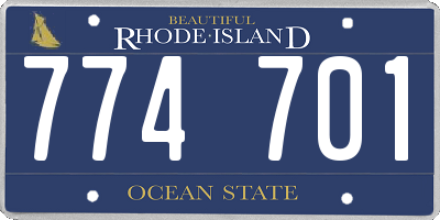 RI license plate 774701