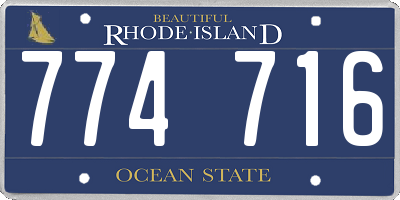 RI license plate 774716
