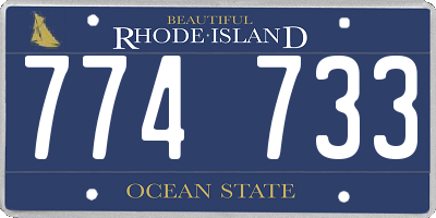 RI license plate 774733