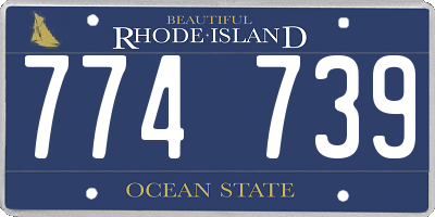 RI license plate 774739