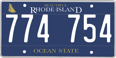 RI license plate 774754