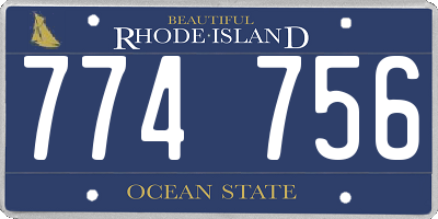RI license plate 774756