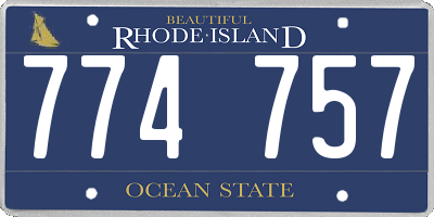 RI license plate 774757