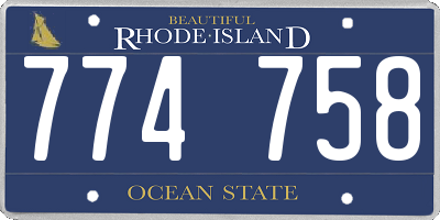 RI license plate 774758