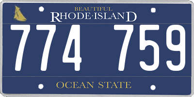 RI license plate 774759