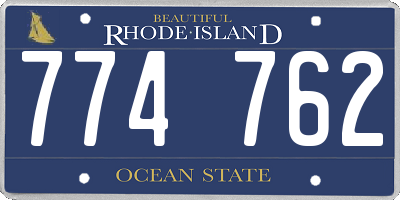 RI license plate 774762