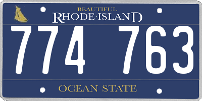 RI license plate 774763