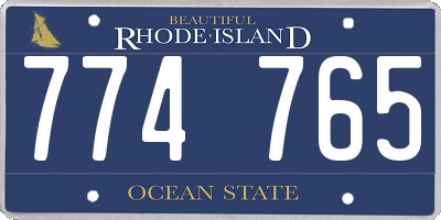 RI license plate 774765