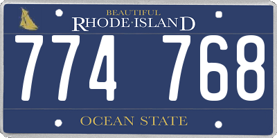 RI license plate 774768