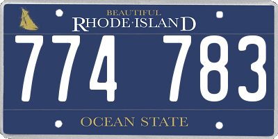RI license plate 774783