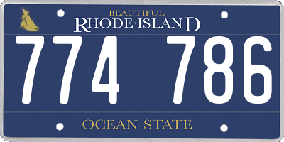 RI license plate 774786
