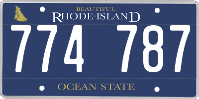 RI license plate 774787