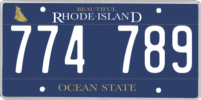 RI license plate 774789