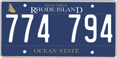 RI license plate 774794