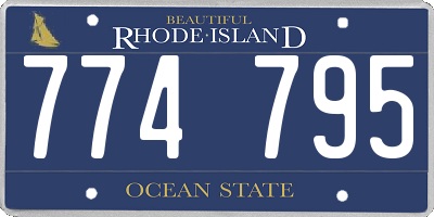 RI license plate 774795