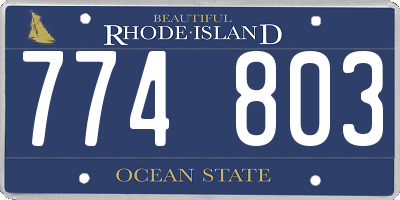 RI license plate 774803