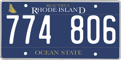 RI license plate 774806
